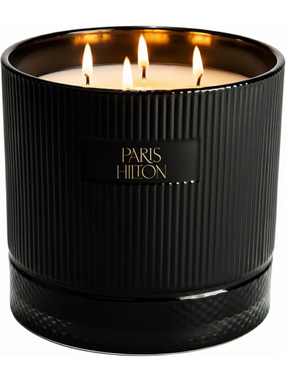 Scented Candle with Cupcake Sprinkles, Black Ribbed Glass, 4 Wicks, 40 oz
